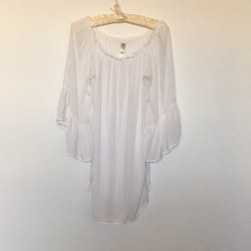 Reckless Angel White Boho Blouse Sz M